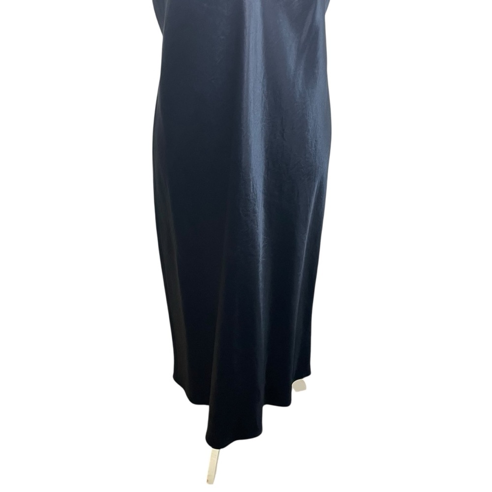 Vince | Navy Blue Satin Slip Midi Dress - Picture 5 of 11